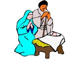 Mary and Joseph with baby Jesus